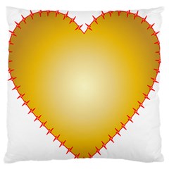 Heart Rhythm Gold Red Standard Flano Cushion Case (two Sides)