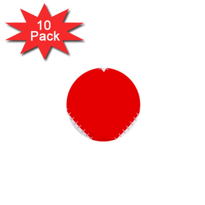 Heart Rhythm Inner Red 1  Mini Buttons (10 pack) 