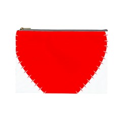 Heart Rhythm Inner Red Cosmetic Bag (large)  by Mariart