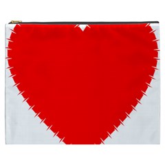 Heart Rhythm Inner Red Cosmetic Bag (xxxl)  by Mariart