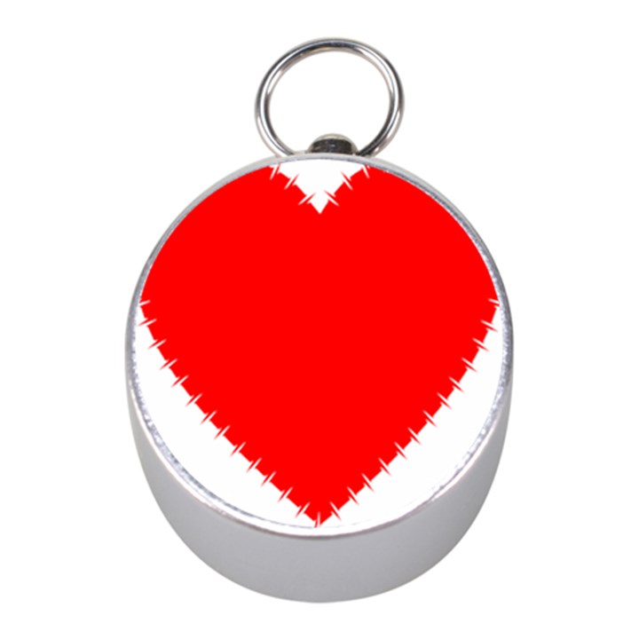 Heart Rhythm Inner Red Mini Silver Compasses