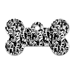 Deskjet Ink Splatter Black Spot Dog Tag Bone (two Sides) by Mariart