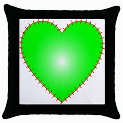 Heart Rhythm Inner Green Red Throw Pillow Case (black)