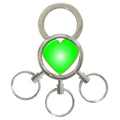 Heart Rhythm Inner Green Red 3-ring Key Chains