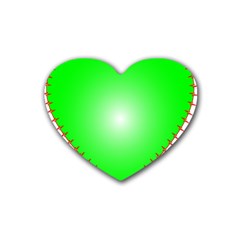 Heart Rhythm Inner Green Red Heart Coaster (4 Pack)  by Mariart