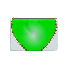 Heart Rhythm Inner Green Red Cosmetic Bag (medium)  by Mariart