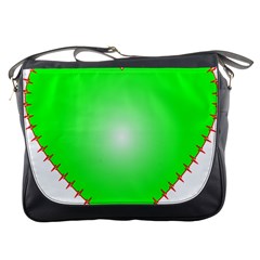 Heart Rhythm Inner Green Red Messenger Bags