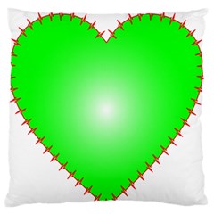 Heart Rhythm Inner Green Red Standard Flano Cushion Case (two Sides) by Mariart