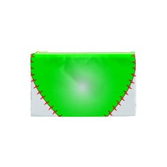 Heart Rhythm Inner Green Red Cosmetic Bag (xs) by Mariart