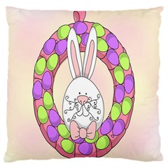 Make An Easter Egg Wreath Rabbit Face Cute Pink White Standard Flano Cushion Case (one Side) by Mariart