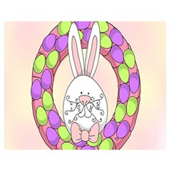 Make An Easter Egg Wreath Rabbit Face Cute Pink White Double Sided Flano Blanket (medium) 