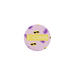 I Can Purple Face Smile Mask Tree Yellow 1  Mini Buttons