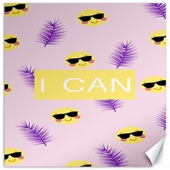 I Can Purple Face Smile Mask Tree Yellow Canvas 12  X 12  