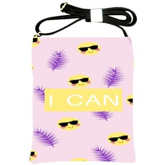 I Can Purple Face Smile Mask Tree Yellow Shoulder Sling Bags by Mariart