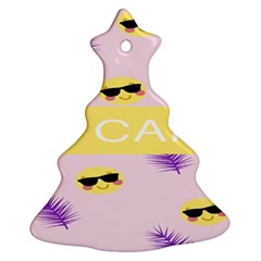 I Can Purple Face Smile Mask Tree Yellow Christmas Tree Ornament (two Sides)