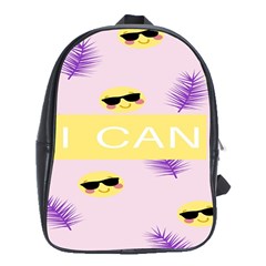 I Can Purple Face Smile Mask Tree Yellow School Bags (xl) 