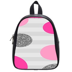 Polkadot Circle Round Line Red Pink Grey Diamond School Bags (small)  by Mariart