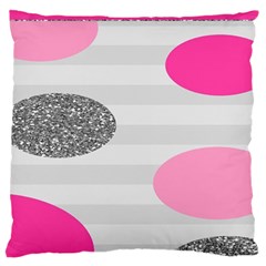 Polkadot Circle Round Line Red Pink Grey Diamond Large Flano Cushion Case (one Side) by Mariart