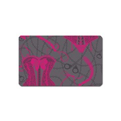 Pink Black Handcuffs Key Iron Love Grey Mask Sexy Magnet (name Card) by Mariart