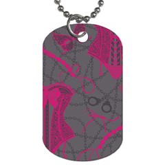 Pink Black Handcuffs Key Iron Love Grey Mask Sexy Dog Tag (one Side)