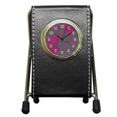 Pink Black Handcuffs Key Iron Love Grey Mask Sexy Pen Holder Desk Clocks