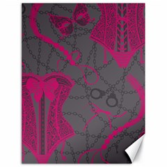 Pink Black Handcuffs Key Iron Love Grey Mask Sexy Canvas 18  X 24  