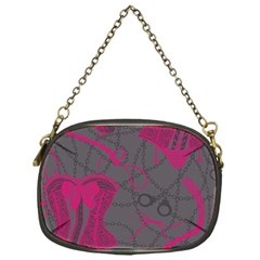 Pink Black Handcuffs Key Iron Love Grey Mask Sexy Chain Purses (one Side)  by Mariart