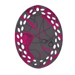Pink Black Handcuffs Key Iron Love Grey Mask Sexy Oval Filigree Ornament (Two Sides) Front