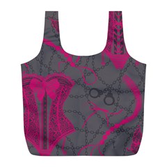 Pink Black Handcuffs Key Iron Love Grey Mask Sexy Full Print Recycle Bags (l) 