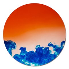 Simulate Weather Fronts Smoke Blue Orange Magnet 5  (round)