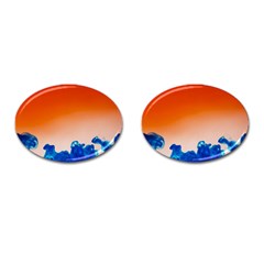 Simulate Weather Fronts Smoke Blue Orange Cufflinks (oval) by Mariart