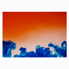 Simulate Weather Fronts Smoke Blue Orange Large Glasses Cloth (2-side) by Mariart