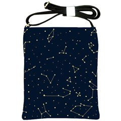 Star Zodiak Space Circle Sky Line Light Blue Yellow Shoulder Sling Bags