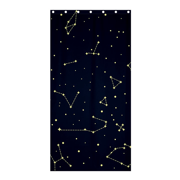 Star Zodiak Space Circle Sky Line Light Blue Yellow Shower Curtain 36  x 72  (Stall) 