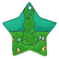Rabbit Easter Green Blue Egg Ornament (star)