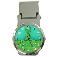 Rabbit Easter Green Blue Egg Money Clip Watches