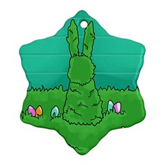 Rabbit Easter Green Blue Egg Ornament (snowflake)