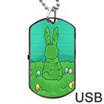 Rabbit Easter Green Blue Egg Dog Tag USB Flash (Two Sides) Front