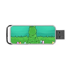 Rabbit Easter Green Blue Egg Portable Usb Flash (two Sides) by Mariart
