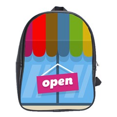 Store Open Color Rainbow Glass Orange Red Blue Brown Green Pink School Bags(large)  by Mariart