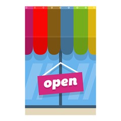 Store Open Color Rainbow Glass Orange Red Blue Brown Green Pink Shower Curtain 48  X 72  (small) 