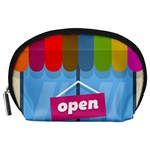 Store Open Color Rainbow Glass Orange Red Blue Brown Green Pink Accessory Pouches (Large)  Front