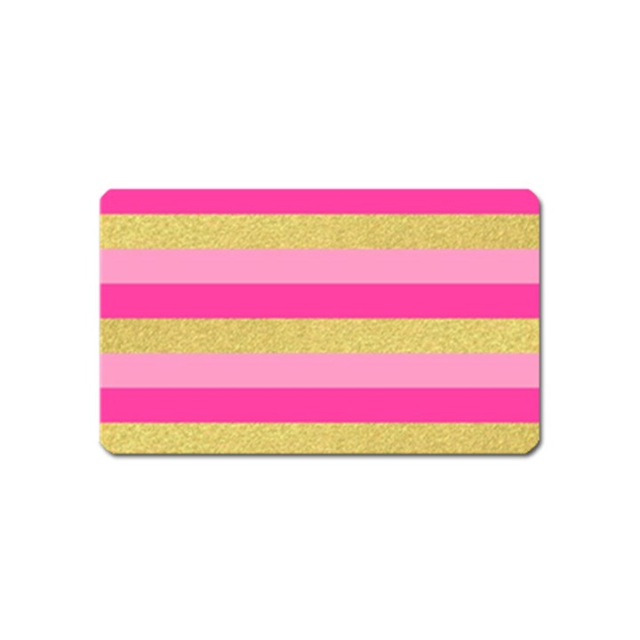 Pink Line Gold Red Horizontal Magnet (Name Card)