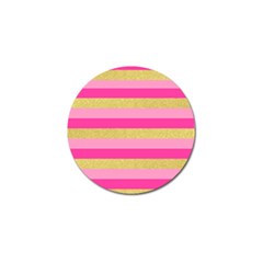 Pink Line Gold Red Horizontal Golf Ball Marker (4 Pack)