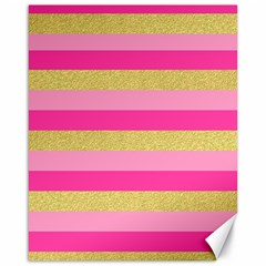 Pink Line Gold Red Horizontal Canvas 16  X 20   by Mariart