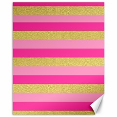 Pink Line Gold Red Horizontal Canvas 11  X 14   by Mariart