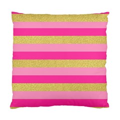 Pink Line Gold Red Horizontal Standard Cushion Case (two Sides)