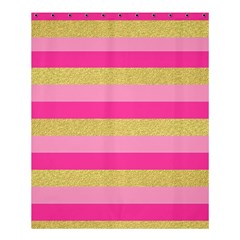 Pink Line Gold Red Horizontal Shower Curtain 60  X 72  (medium) 