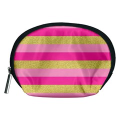 Pink Line Gold Red Horizontal Accessory Pouches (medium) 