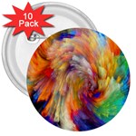 Rainbow Color Splash 3  Buttons (10 pack)  Front